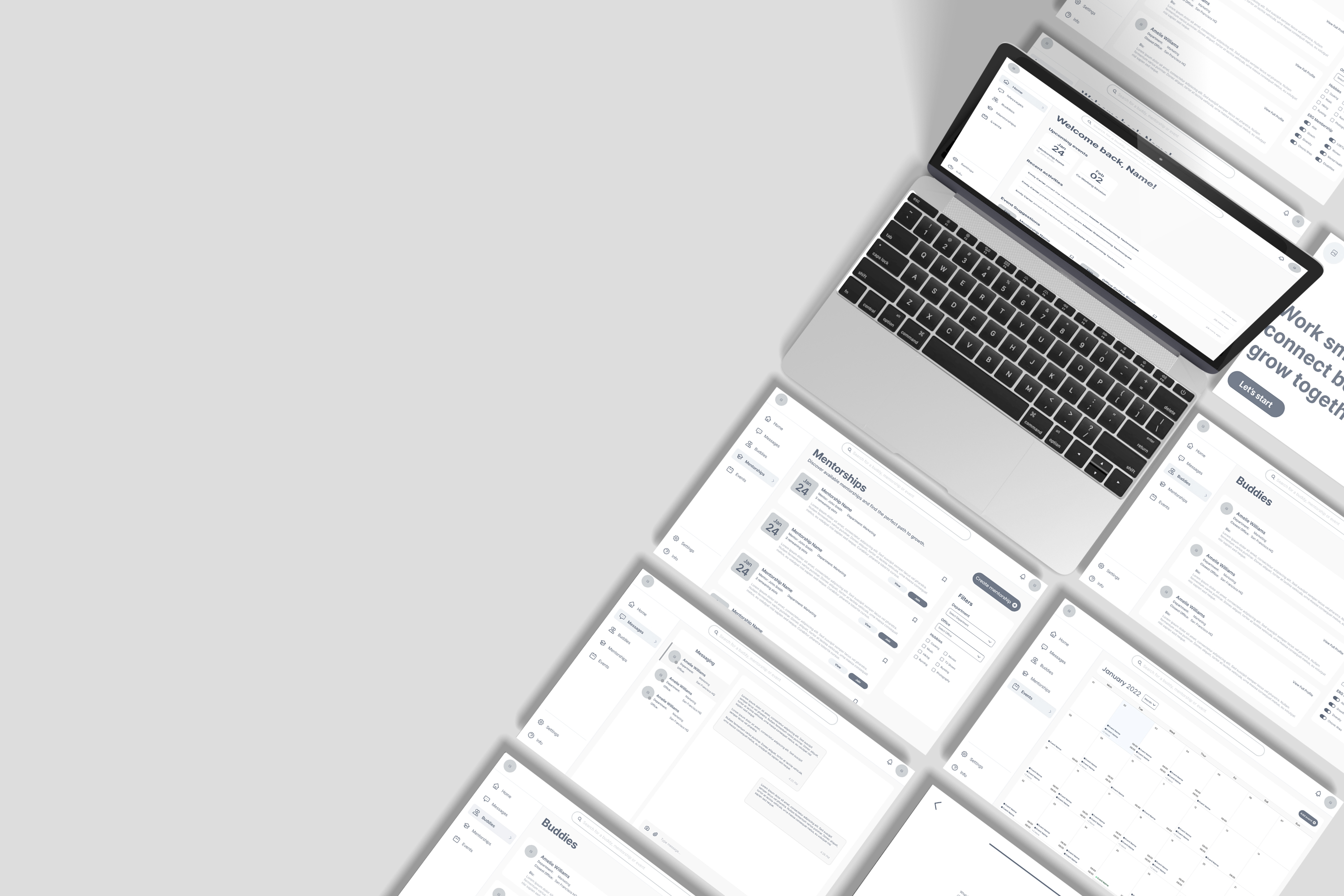 Tavola dei wireframe a bassa fedelt&agrave; dell'applicazione