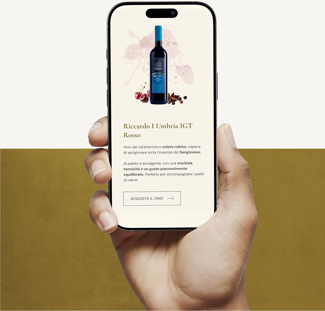 Il nuovo sito La Veneranda aperto sullo schermo di un telefono