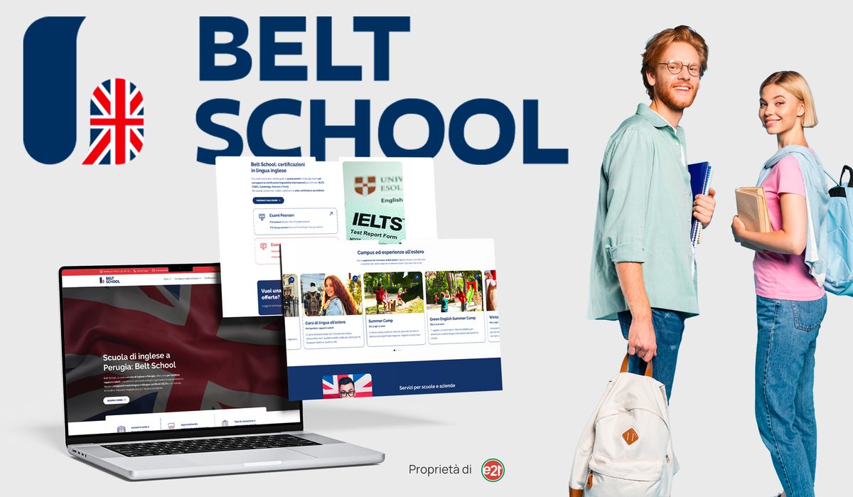 Anteprima del sito della scuola di inglese Belt School