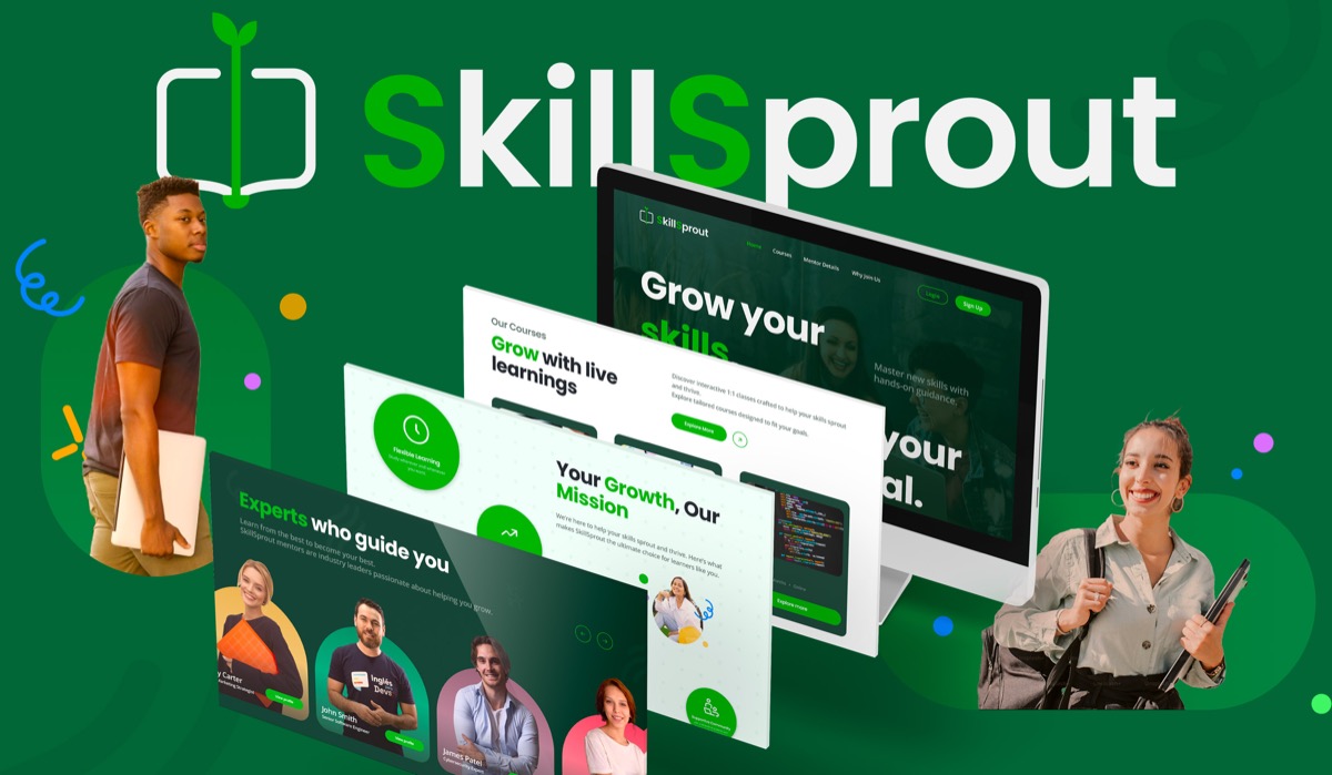 Anteprima della landing page e-learning SkillSprout