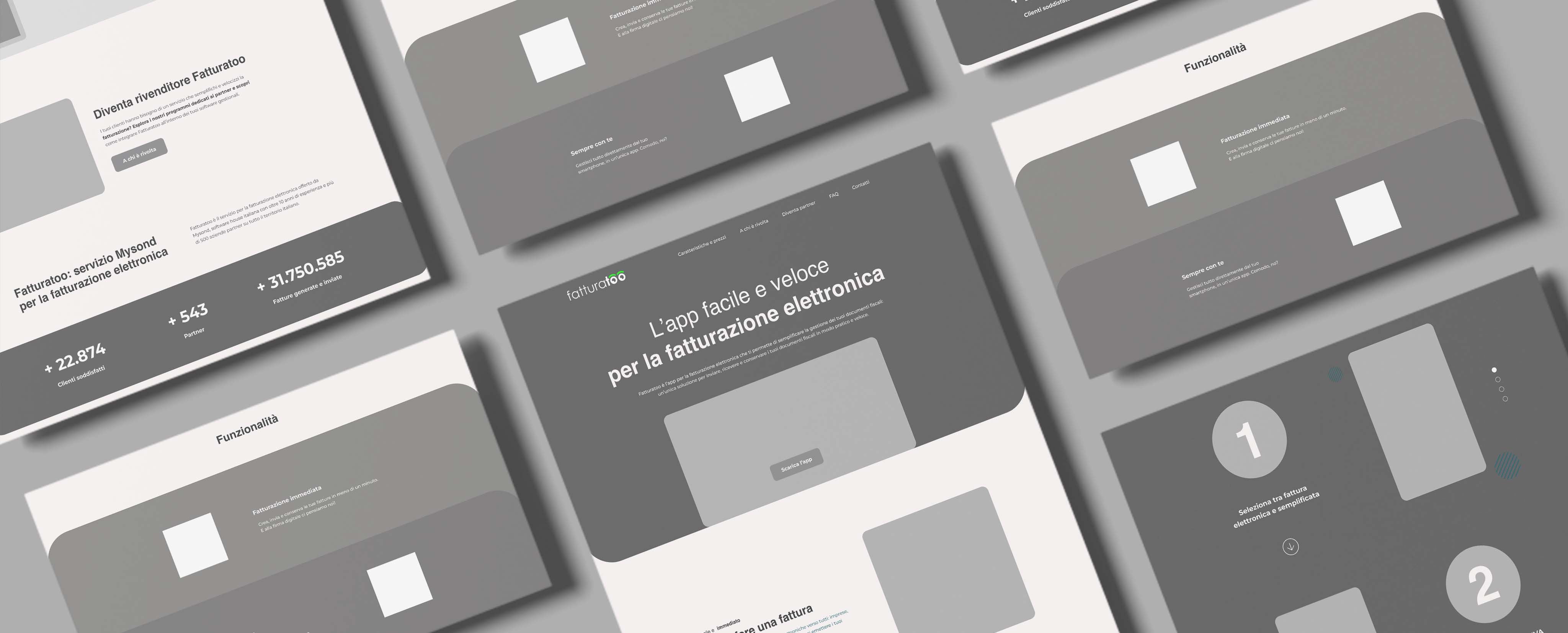 Tavola dei wireframe a bassa fedelt&agrave; della landing page